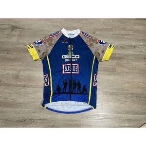 Pactimo Pro Cycling Jersey Full Zip Adult Sz M Blue Geico Military Full Zip